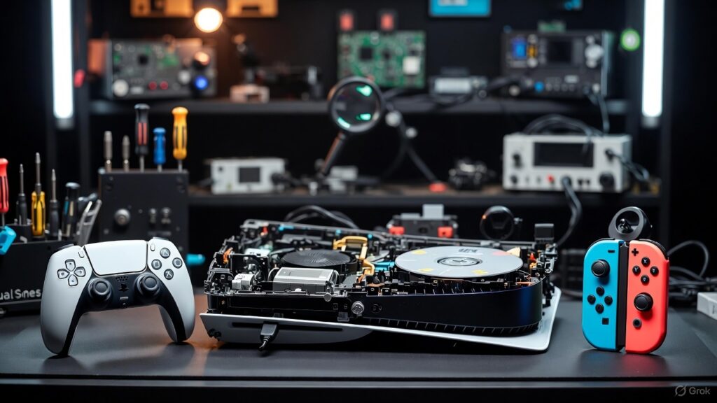 Reparación de consolas PS5, PS4, Xbox Series y Nintendo Switch en Leganés. Drift, sobrecalentamiento, lector discos, HDMI. Diagnóstico gratis y hasta 12 meses de garantía. Precios 2025 actualizados.